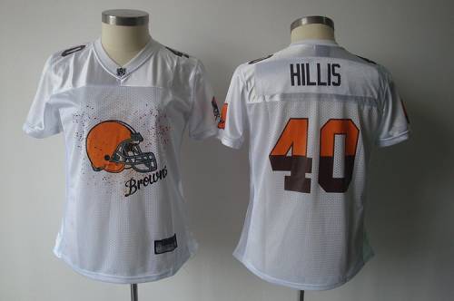 Browns #40 Peyton Hillis White 2011 Women's Fem Fan NFL Jersey